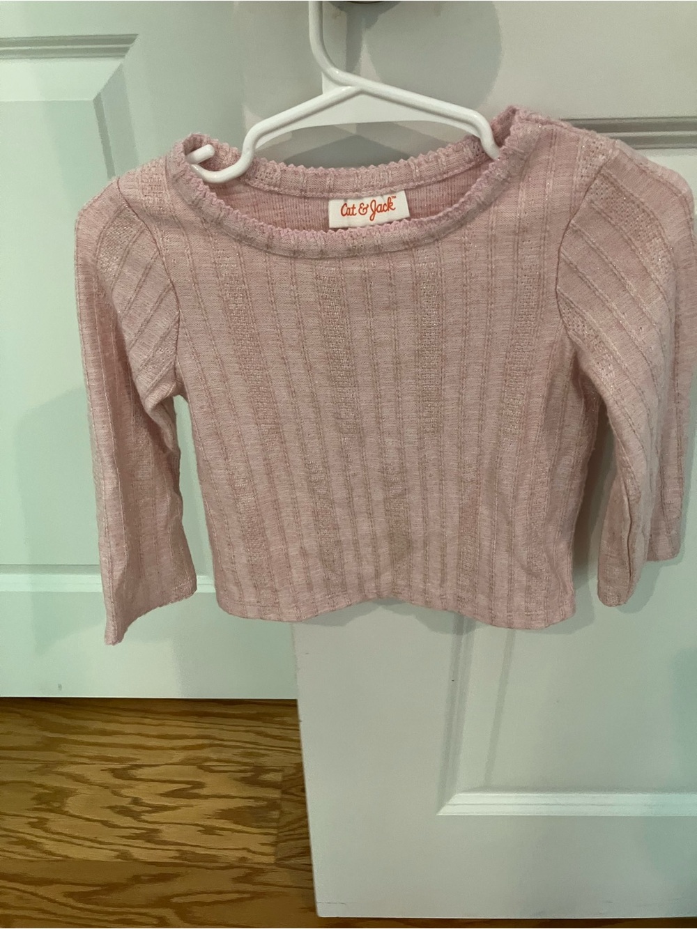 Cat & Jack Light Pink Ribbed Long-Sleeve Knit Top